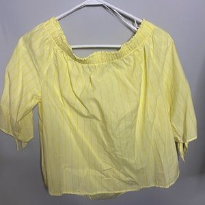 Off the shoulder yellow top